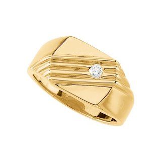 14K Yellow Gold 1/8 ct. Diamond Men's Ring Jewelry