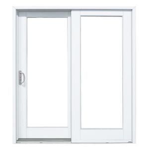MasterPiece 59 1/4 in. x 79 1/2 in. Composite White Left Hand Sliding Patio Door with Smooth Interior G5068L00201