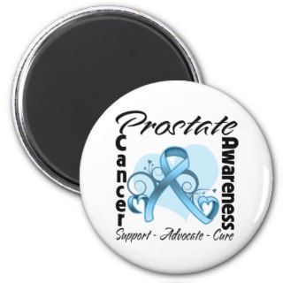 Heart Ribbon   Prostate Cancer Awareness Refrigerator Magnet