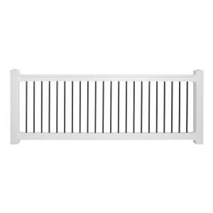 Weatherables Bellaire 36 in. x 72 in. Vinyl White with Round Black Aluminum Spindles Straight Railing Kit WWR THDBA36 S6