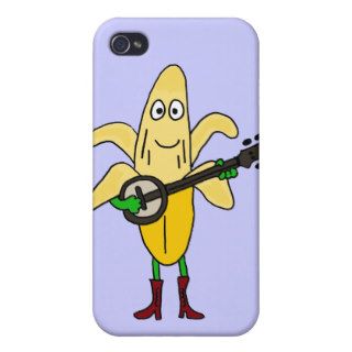 CX  Funny Banana Playing Banjo Cartoon iPhone 4/4S Covers