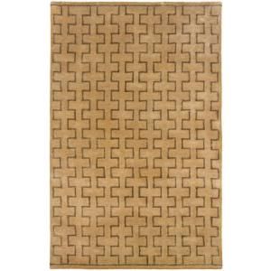 LR Resources Contemporary Natural Rectangle 5 ft. x 7 ft. 9 in. Plush Indoor Area Rug LR9302 NA58