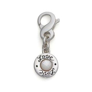 October Birthstone Charm, Sterling Silver Jewelry