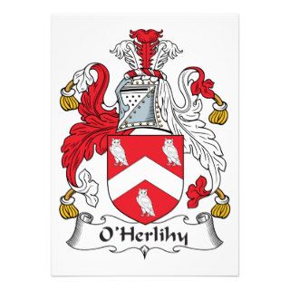 O'Herlihy Family Crest Custom Invitation