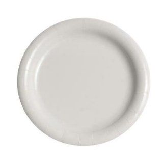 9" Bare Eco Forward Clay Coated Round Paper Plate in White Kitchen & Dining