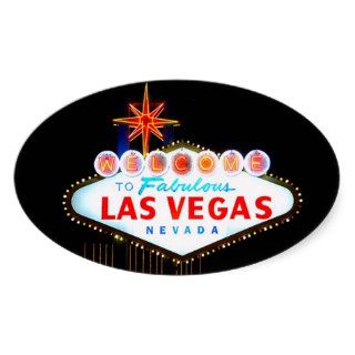 Oval Wedding Favor Seals Las Vegas Sign At Night Oval Stickers