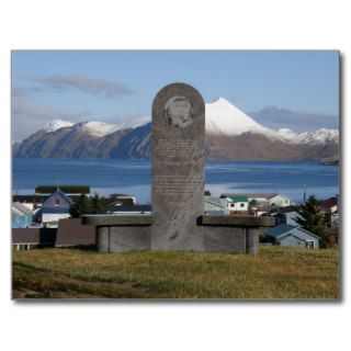 Aleut Relocation Memorial Statue, Unalaska Island Post Cards