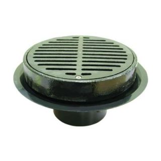 4 in. PVC Caulk Traffic Floor Drain with Cast Iron Grate and Ring D50394