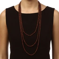 DaVonna Chocolate FW Pearl 100 inch Endless Necklace (5 6 mm) DaVonna Pearl Necklaces