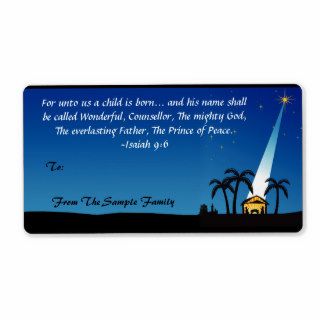 Christian Bible Verse Christmas Custom Gift Tag Custom Shipping Labels