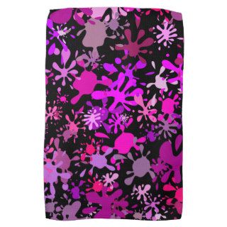 Graffiti Pink Paint Splatter Wallpaper Design Kitchen Towel