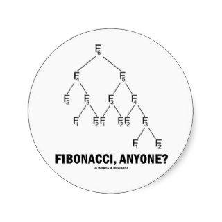 Fibonacci, Anyone? (Fibonacci Lattice) Round Sticker