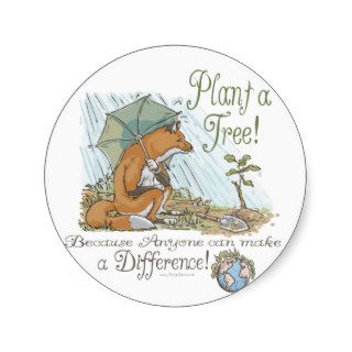 Plant a Tree Earth Day Fox Gear Stickers