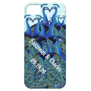 Vintage Peacocks Kissing Wedding Gifts Case For iPhone 5/5S 