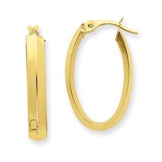 14k Oval Knife edge Hoop Earrings Cyber Monday Special Jewelry Brothers Earring Jewelry