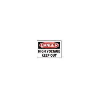 X 14" Red, Black And White Plastic ValueTM High Voltage And Hazard Sign Danger High Voltage Keep Out