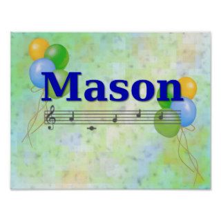 Mason Musical Name Nursery Room Poster