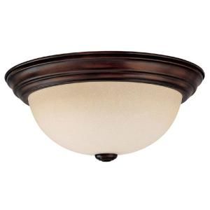 Filament Design 2 Light Burnished Bronze Flush Mount with Mist Scavo Glass Shade CLI CPT203395909