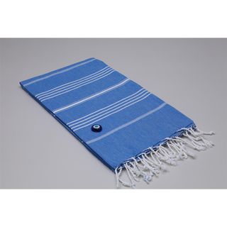 Authentic Pestemal Fouta Original Fouta Royal Blue and White Stripe Turkish Cotton Bath/ Beach Towel Bath Towels