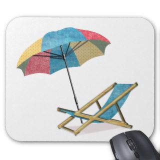 Beach Chair and Umbrella Mouse Pad