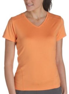 Russell Athletic Women's Luxe Layer V Neck Tee, Orangello, Small Clothing