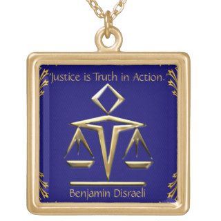 The Meaning of Justice   Gold+Blue (Personalized) Personalized Necklace