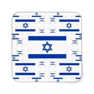 Israel Flag in Multiple Colorful Layers 2 Square Sticker