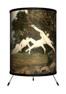 Lamp In A Box TRI ART LEAFT Art   Louis Eilshemius "Afternoon Wind" Tripod Lamp   Desk Lamps  