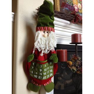 Countdown to Christmas Hanging Santa Calendar Seasonal Decor