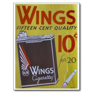 Wings Cigarettes Postcards