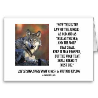 Rudyard Kipling Law Of The Jungle Prosper Quote Greeting Cards