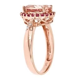 D'Yach 10k Rose Gold Morganite, Pink Sapphire and Diamond Ring D'Yach Gemstone Rings