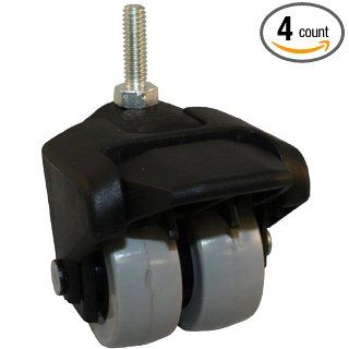 Jacob Holtz 205 2XPU 22 WB X Caster, low profile caster, thermo polyurethane dual wheel small caster with brake (Set of 4)