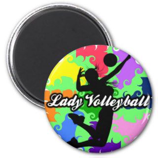 Lady Volleyball Graphic Magnet
