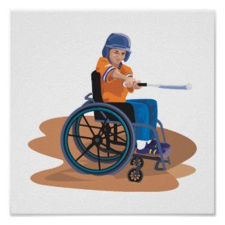 Wheelchair Baseball Print