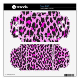 Animal Print, Spotted Leopard   Pink Black Decals For PSP