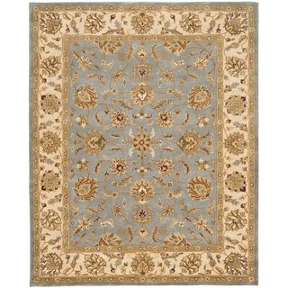 Handmade Heritage Kerman Blue/ Beige Wool Rug (9'6 x 13'6) Safavieh 7x9   10x14 Rugs