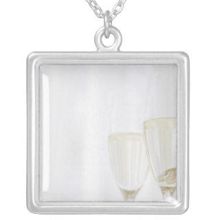 Wedding rings and glasses custom necklace