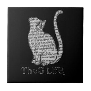 thug life kitty cat kitten ceramic tiles