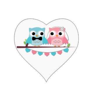Bride, Groom Owl Sticker