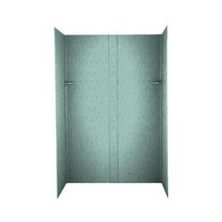 Swanstone Tangier 32 in. x 48 in. x 72 in. Five Piece Easy Up Adhesive Shower Wall in Tahiti Evergreen DISCONTINUED DK 324872TN 057