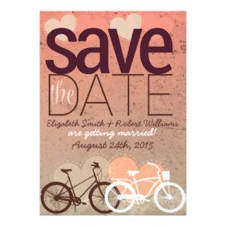 Bicycle Love heart Cute Save the Date Announce Personalized Announcements