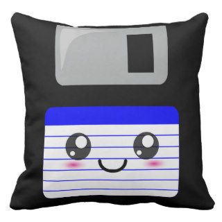 Cute Floppy Disk   Blue pillow / cushion