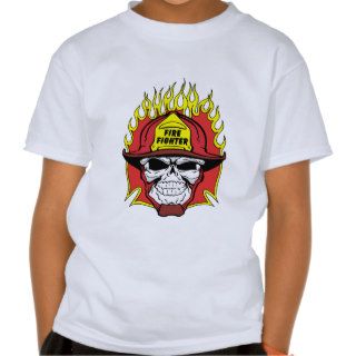 Firefighter Skull T shirts