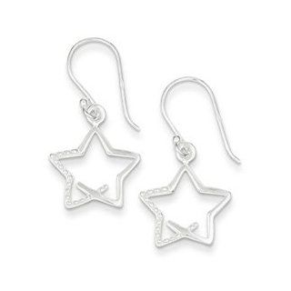 Sterling Silver Star Shepherd Hook Earrings Cyber Monday Special Jewelry Brothers Jewelry