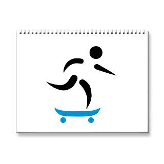 Skateboarding icon calendars