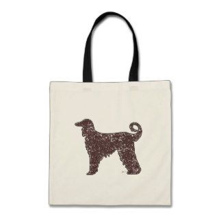 Afghan Hound Dog with Brown Hearts Tote Bag