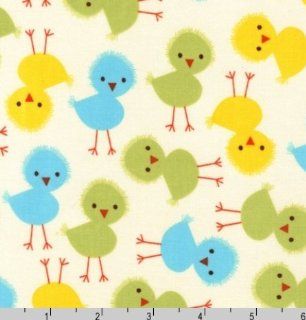 Cute Chicks on Cream Fabric One Yard (0.9m) AAK 12859 237 BERMUDA