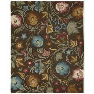 Hand tufted In Bloom Chocolate Wool Rug (2'6 x 4') Nourison Accent Rugs