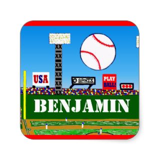 Fun Kids Sport Personalized Baseball Stickers Gift